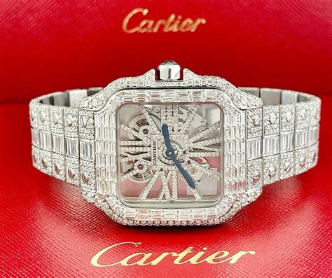 cheap iced out cartier watch|iced out cartier watch real.